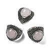 Natural Rose Quartz Adjustable Rings RJEW-I108-03AS-15-4