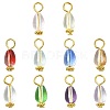 20Pcs 10 Colors Transparent Glass Pendants PALLOY-FS00073-1