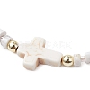 Natural Howlite Beads Link Bracelets for Women Men BJEW-JB11467-06-3