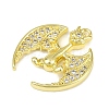 Brass Micro Pave Clear Cubic Zirconia Pendants X-KK-L238-04G-2