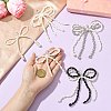 5Pcs 5 Styles Bowknot Plastic Imitation Pearl Shoe Charms AJEW-CJ0001-64-4