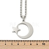 201 Stainless Steel Crescent Moon Star Pendant Twisted Chain Necklaces NJEW-S387-07P-5