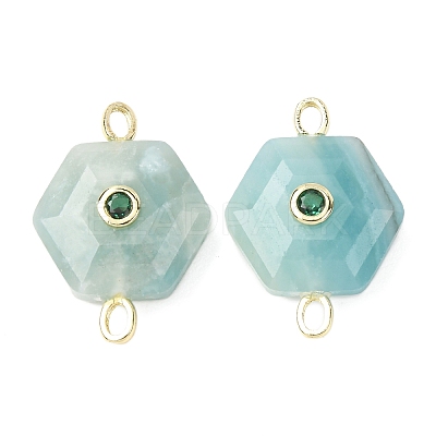 Faceted Natural Amazonite Carved Links G-T146-01G-04-1