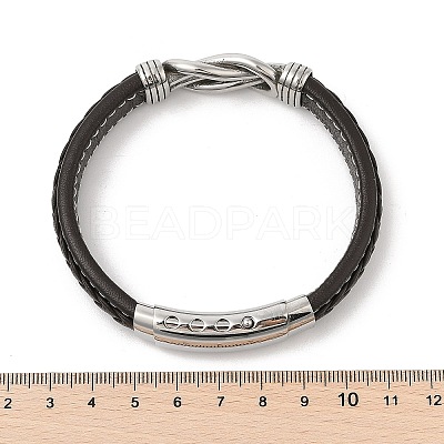Braided Microfiber Leather Cord Bracelets for Men BJEW-Z081-03P-02-1