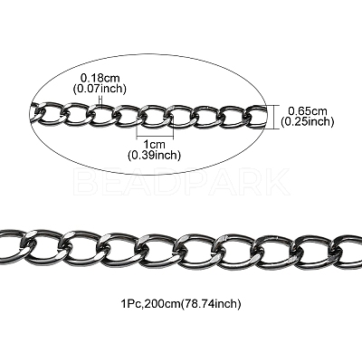 Aluminium Twisted Curb Chains CHA-YW0001-07B-1