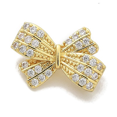 Rack Plating Brass Micro Pave Clear Cubic Zirconia Buttons KK-K293-07B-G-1