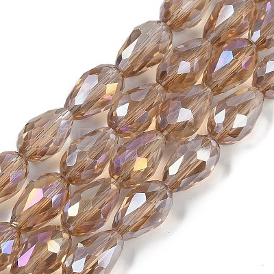 Transparent Electroplate Glass Beads Strands EGLA-N013-T6mm-B23-1