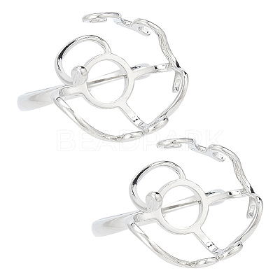 2Pcs Adjustable Brass Finger Rings Components FIND-GO0002-77C-1