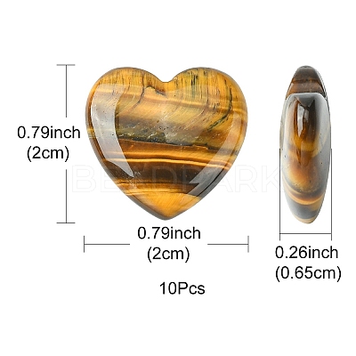 Natural Tiger Eye Heart Palm Stone G-YW0001-53-1