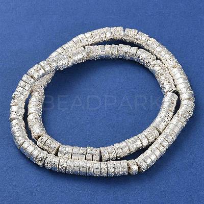 Electroplated Natural Lava Rock Beads Strands G-I360-A01-04-1