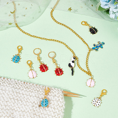 Ladybird Stitch Markers HJEW-AB00187-1