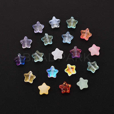 20Pcs Spray Painted Glass Beads GLAA-YW0001-10-1