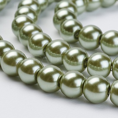 Eco-Friendly Glass Pearl Beads Strands HY-A008-10mm-RB055-1