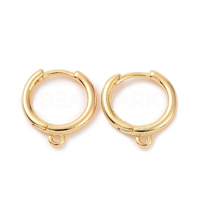Brass Huggie Hoop Earrings Finding KK-D063-05G-1