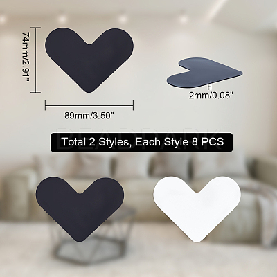 AHADEMAKER 16Pcs 2 Colors PU Self Adhesive Non Slip Carpet Stickers FIND-GA0005-64-1