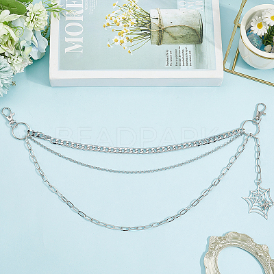Halloween Theme Alloy Multilayer Chain Belts for Pants AJEW-WH20018-132-1