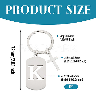 1Pc Stainless Steel Keychains KEYC-TADJ0001-08K-1
