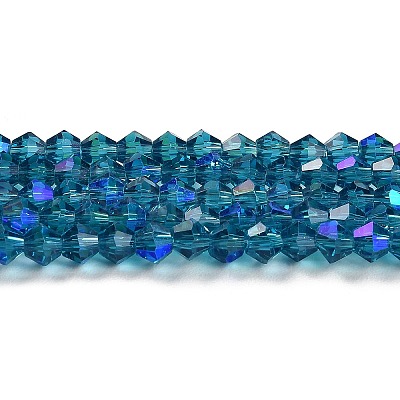Transparent Electroplate Glass Beads Strands GLAA-F029-3mm-D01-1