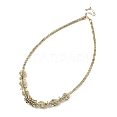 304 Stainless Steel Irregular Twisted Chain Spiral Bib Necklaces for Women NJEW-B127-01G-05-1
