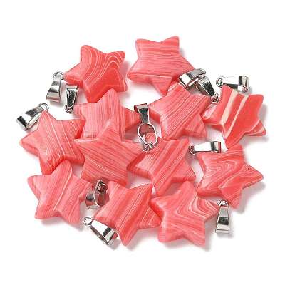 Synthetic Rhodochrosite Pendants G-B127-12P-08-1