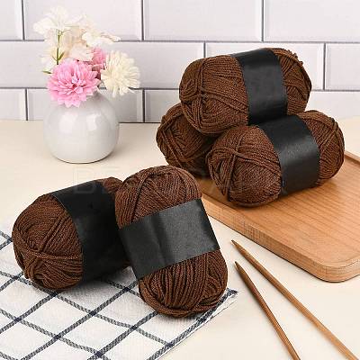 5Pcs Polyester Yarn for Knitting & Crochet YCOR-SZ0001-03I-1