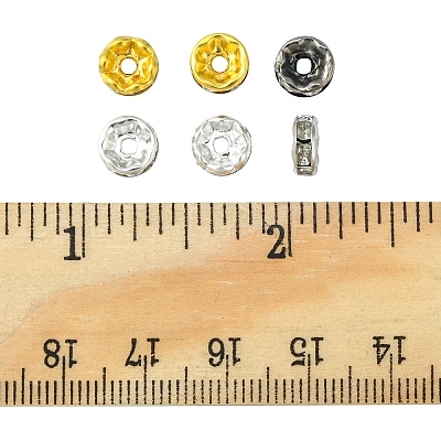 150Pcs 6 Styles Iron Rhinestone Spacer Beads FIND-FS0001-35-1