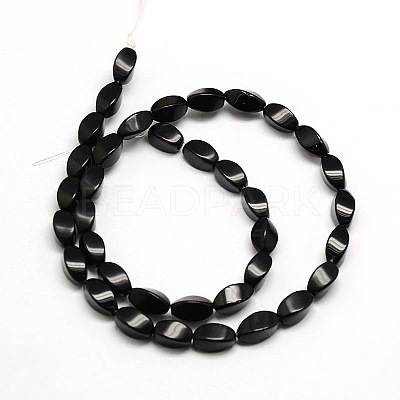 Natural Twist Obsidian Beads Strands G-L244-03-1