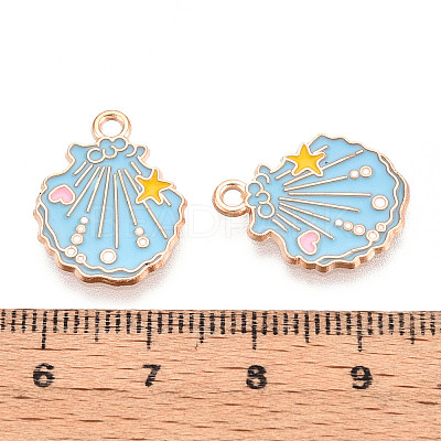 Marine Animals Alloy Enamel Pendants ENAM-T022-34H-1