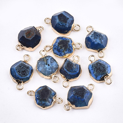 Electroplate Natural Agate Links connectors G-T112-05D-1