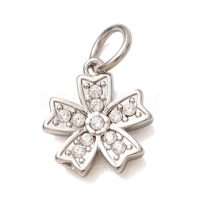 304 Stainless Steel Micro Pave Clear Cubic Zirconia Charms LS-CU-CBAB6EC-24P-1