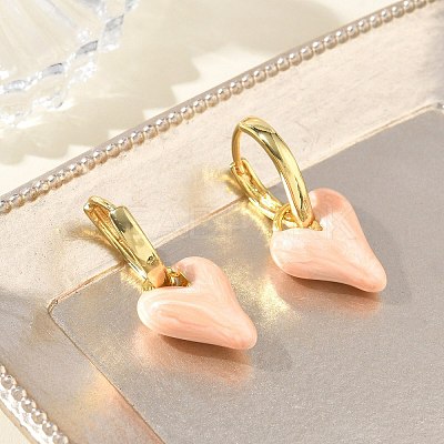 Brass Enamel Dangle Hoop Earrings for Women KK-CBA760A-06G-1