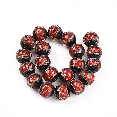 Handmade Gold Sand Lampwork Beads LAMP-N026-01C-1
