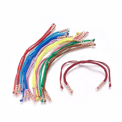 Nylon Cord Braided Bead Bracelets Making BJEW-F360-FRG-1