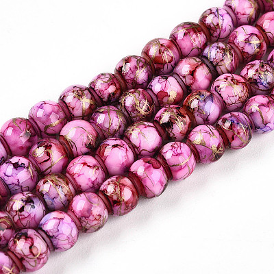 Baking Paint Glass Beads Strands DGLA-N003-6mm-B03-1