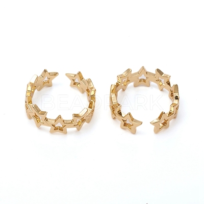 Adjustable Brass Cuff Rings RJEW-G105-03G-1