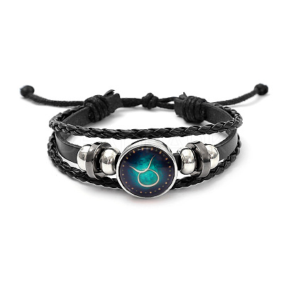 Imitation Leather Triple Layer Multi-strand Bracelets FS-WGC42D3-04-1