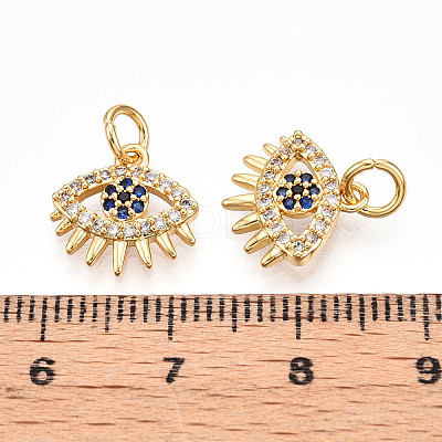 Brass Micro Pave Cubic Zirconia Charms KK-N257-23G-1