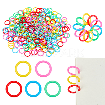 250Pcs 5 Colors Plastic Loose Leaf Book Binder Rings KY-OC0001-49-1