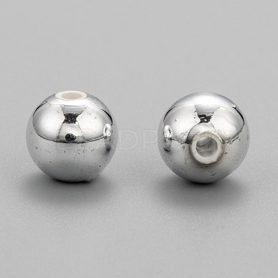 Plating Plastic Acrylic Round Beads PACR-L003-10mm-S-1