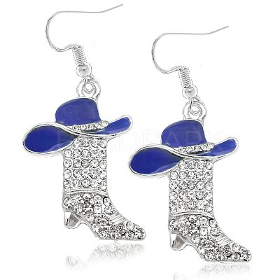 Alloy Rhinestone Dangle Earrings FS-WG4606E-14-1