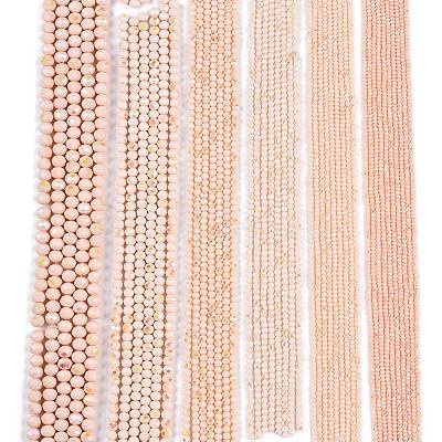 Electroplate Opaque Solid Color Glass Beads Strands EGLA-A044-P3mm-L05-1