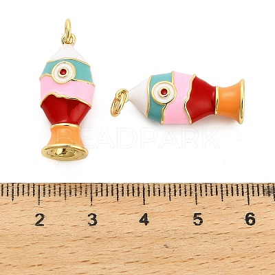 Brass Enamel Pendants KK-H527-05B-G01-1