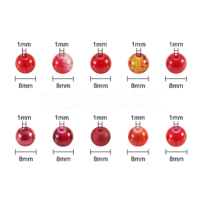 200Pcs 10 Styles DIY Glass Round Beads Sets DIY-CJ0001-97-1