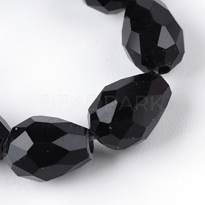Transparent Glass Bead Strands X-GLAA-R024-6x8mm-12-1