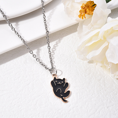Alloy Enamel Pendant Necklaces NJEW-YW0001-02-1