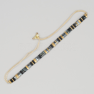 Vintage Ethnic Style Adjustable Glass Tila Beaded Handmade Slider Bracelets for Women ZN9527-13-1