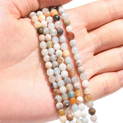 Natural Flower Amazonite Beads Strands G-G545-06-1