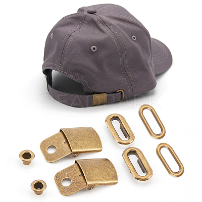 30 Sets Stainless Steel Peaked Cap Adjuster Kits FIND-BC0004-67AB-1