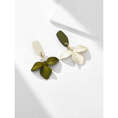 Flower Alloy Dangle Stud Earrings FS-WGCC3B4-03-1
