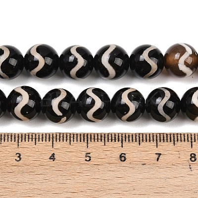 Tibetan Style dZi Beads Strands G-G328-A08-10mm-1